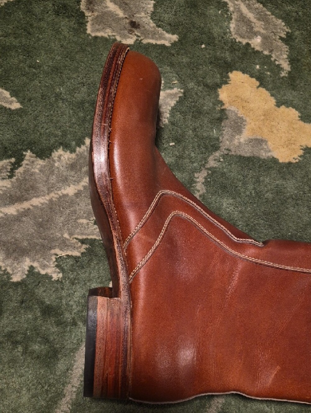 Men's Brown Leather Zip-Front Work Boots - Picture 12 of 15